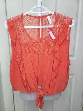 Xhiliration Sleeveless Blouse Size XL